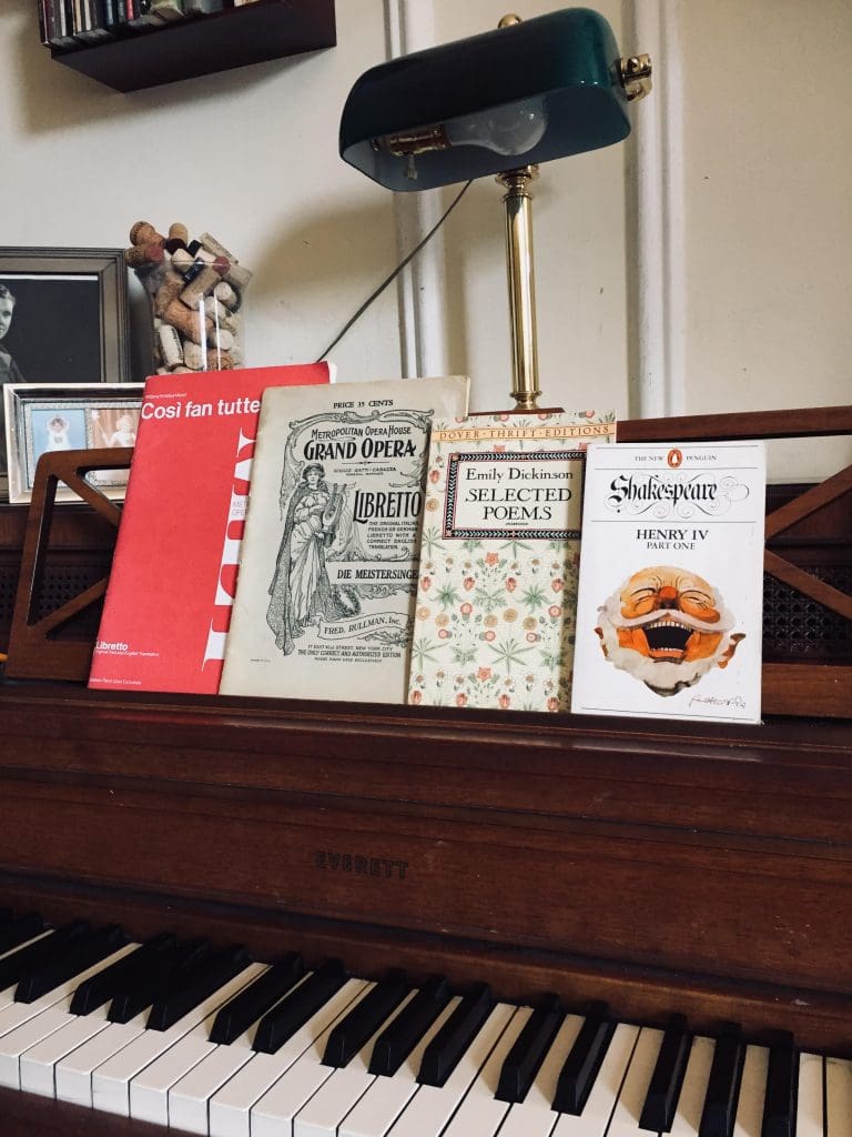 Music books on a piano